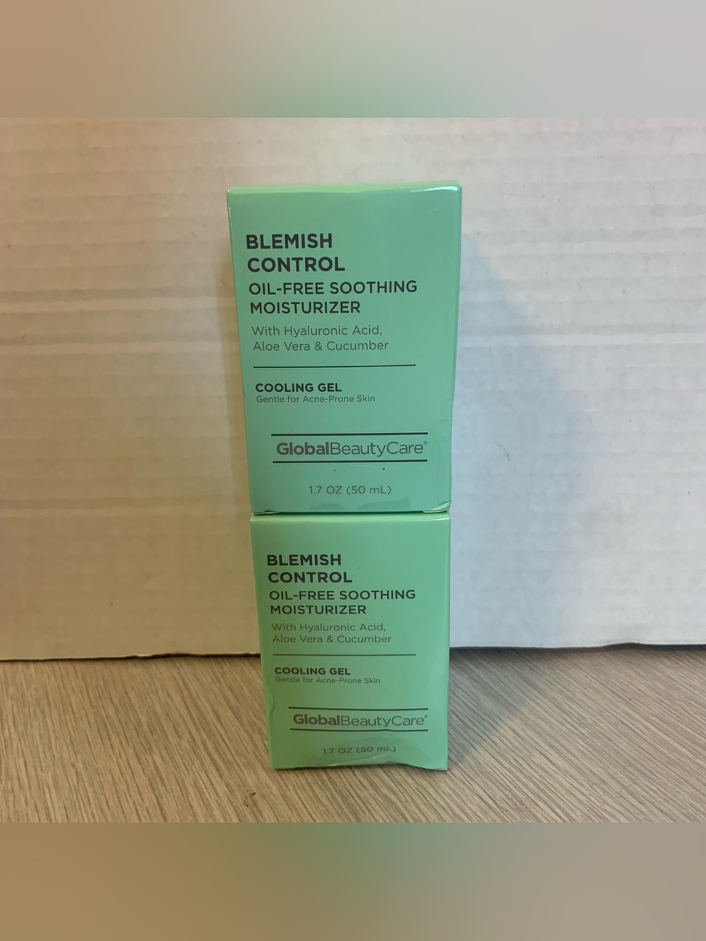2 Global Beauty Care Blemish Oil-Free Soothing Moisturizer Aloe Vera Cooling Gel